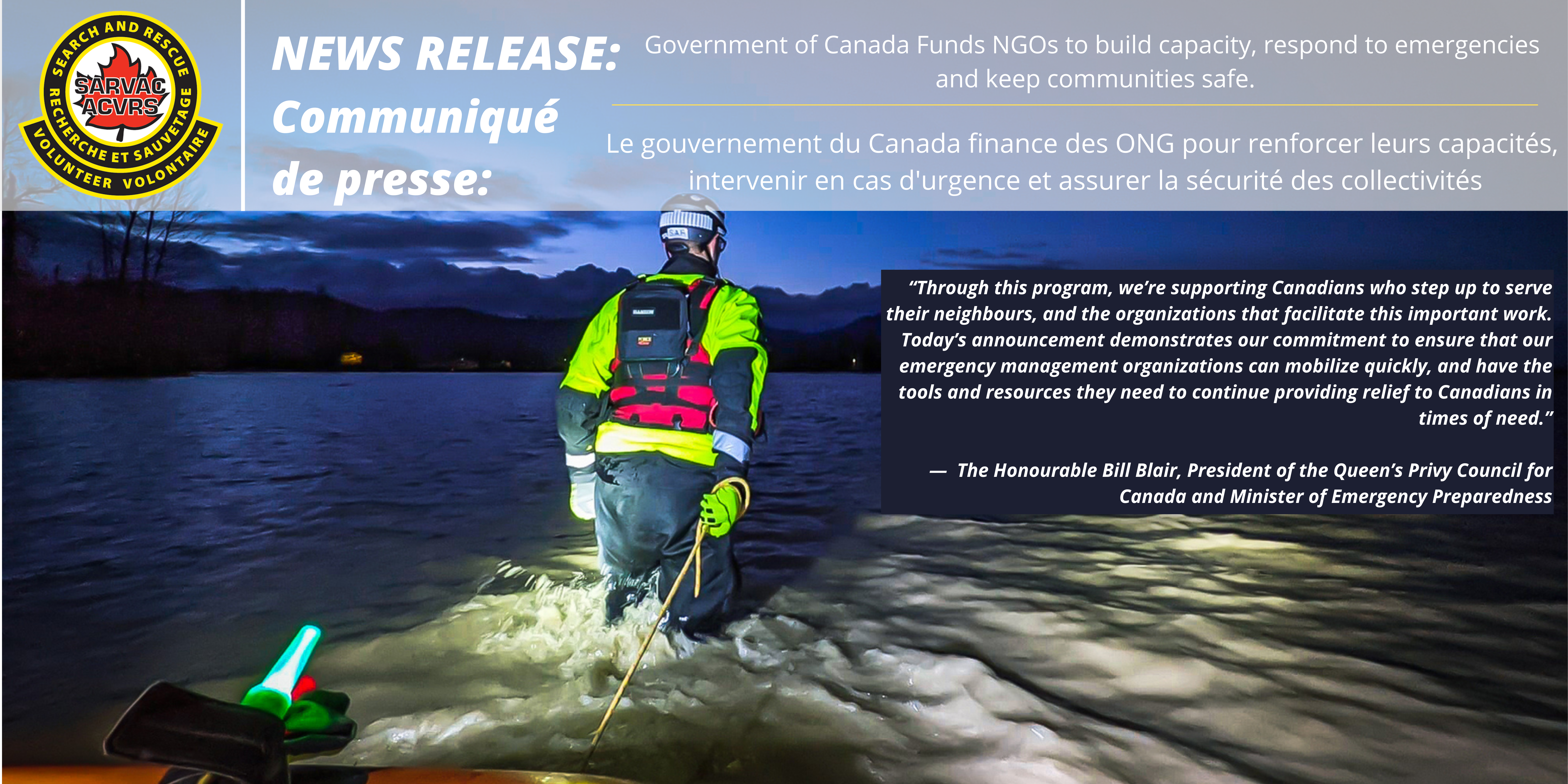 FUNDING ANNOUNCEMENT: Canadian Non-Governmental Organizations Assisting with Emergency Management and Responses